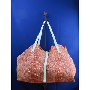 Tiffany & Co. Orange white suede leather reversible small tote handbag satchel r